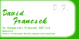 david francsek business card